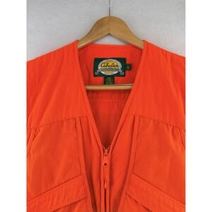 Cabela's Hunting Field Vest Mens Large Blaze Orange Shell Holder Game Pouch